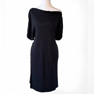 Free People We The Free Off Shoulder Side Slit Tunic Tee Black Medium